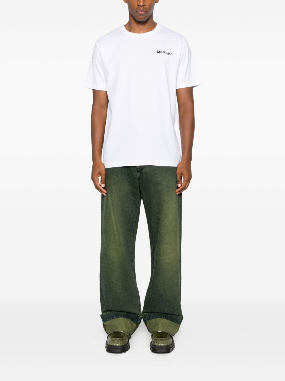 Off White Ink Arrow Cotton T-shirt - White