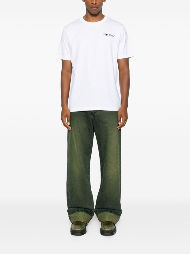 Off White Ink Arrow Cotton T-shirt - White