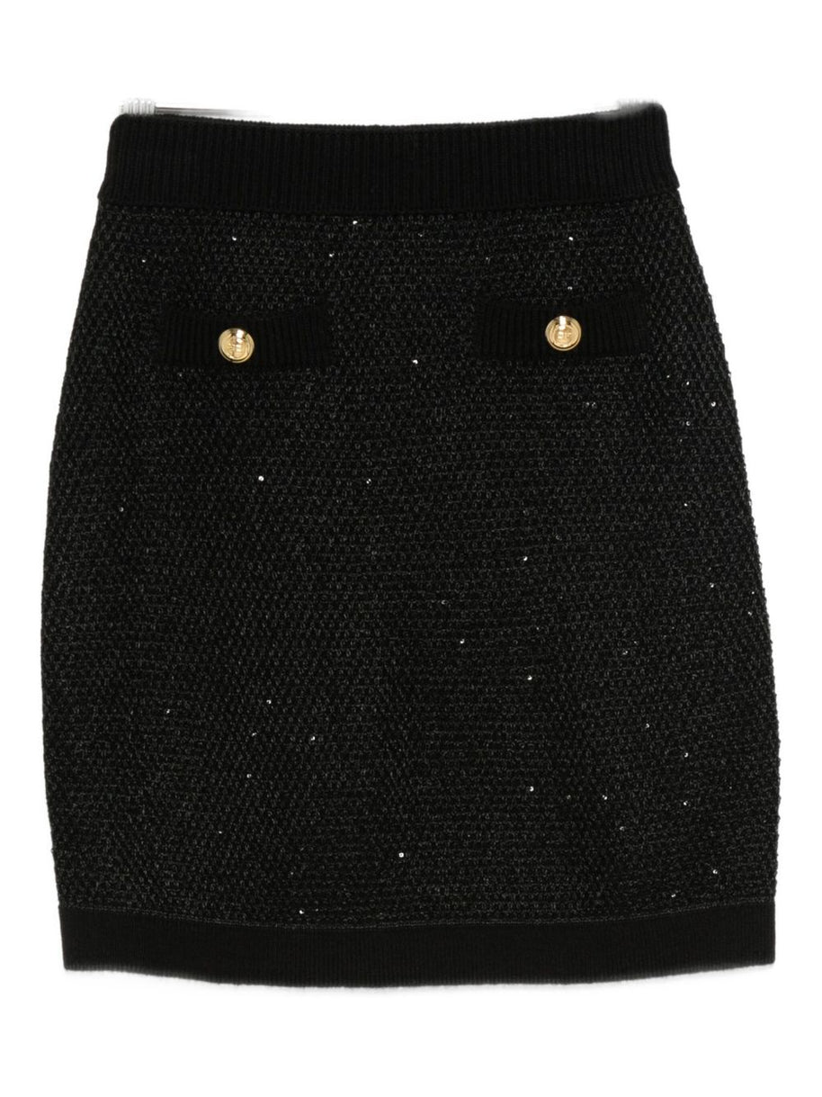 Elisabetta Franchi Wool Knitted Skirt - Black