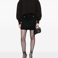 Elisabetta Franchi Wool Knitted Skirt - Black