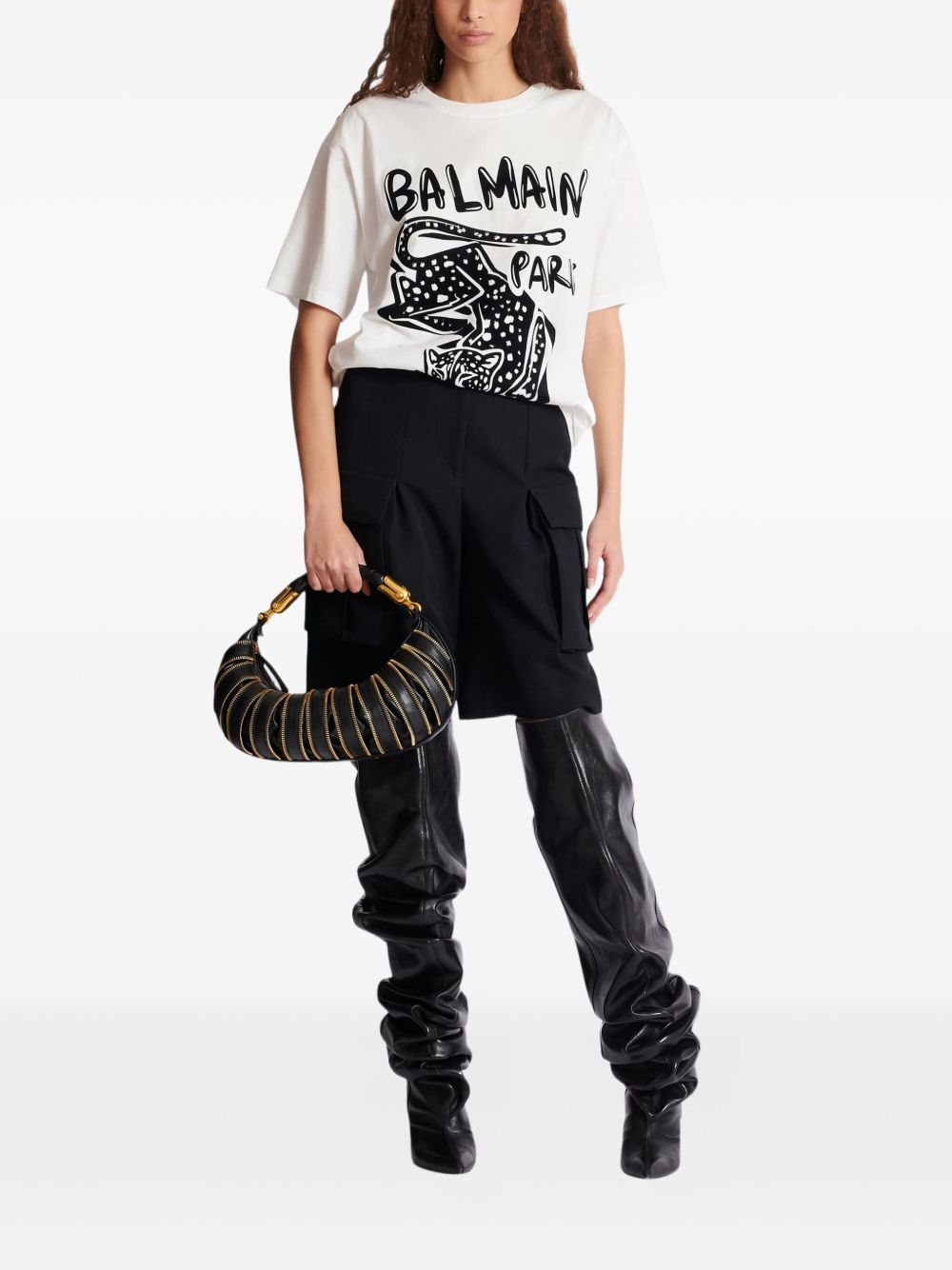 Balmain Leopard Print T-shirt - White