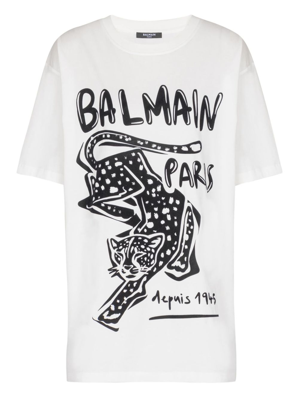 Balmain Leopard Print T-shirt - White