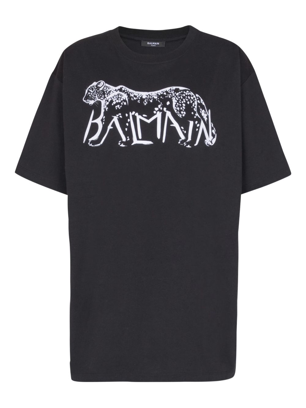 Balmain Leopard Print T-shirt -Black