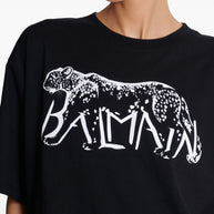 Balmain Leopard Print T-shirt -Black