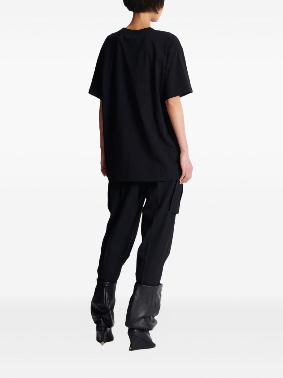 Balmain Leopard Print T-shirt -Black