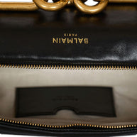 Balmain Sync Medium Leather Shoulder Bag - Black