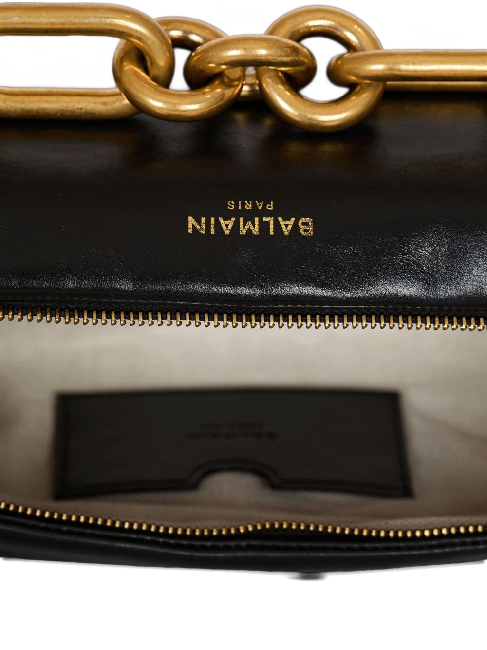Balmain Sync Medium Leather Shoulder Bag - Black