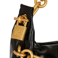 Balmain Sync Medium Leather Shoulder Bag - Black