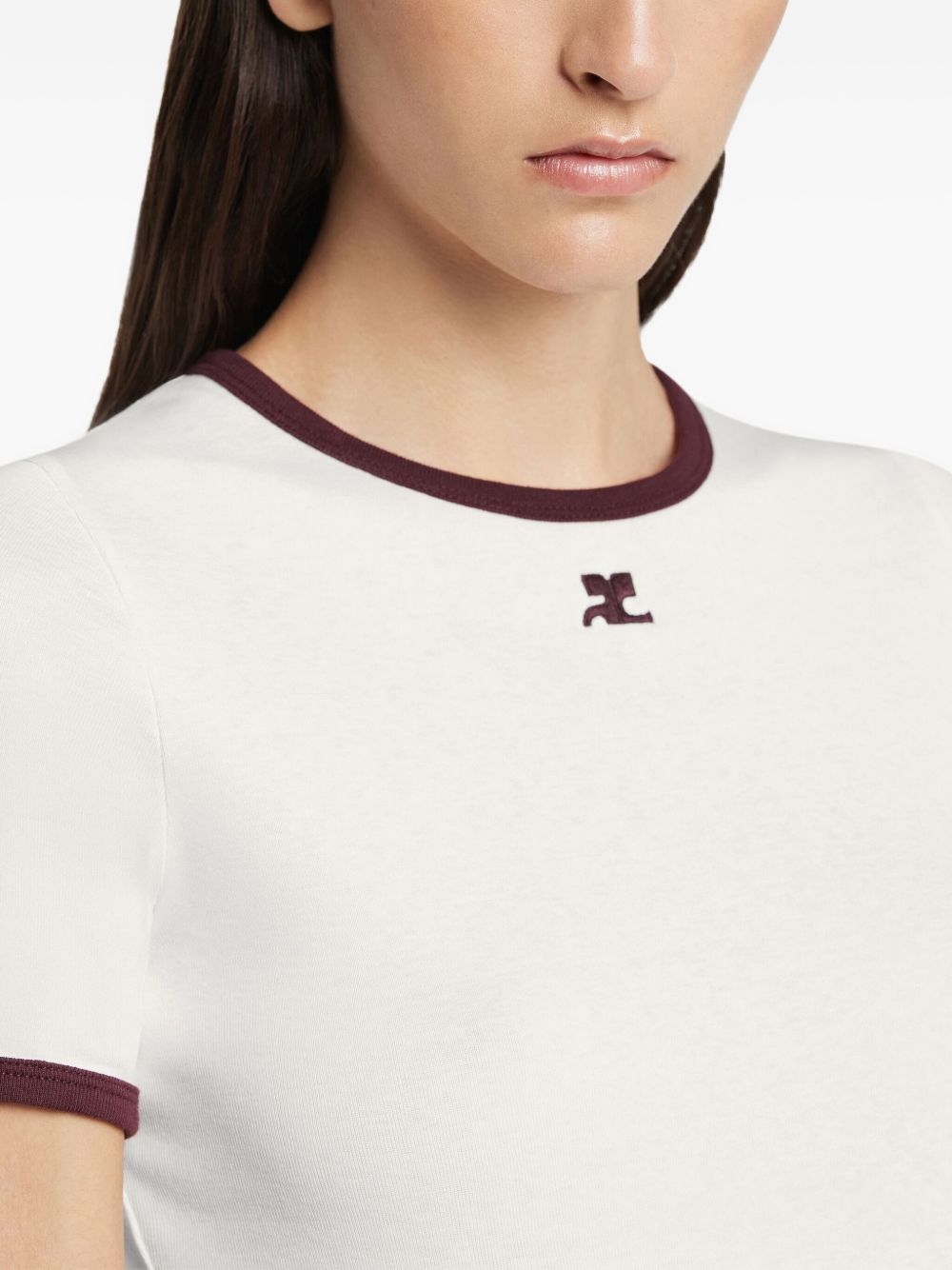 Courreges Logo Cotton T-shirt - White