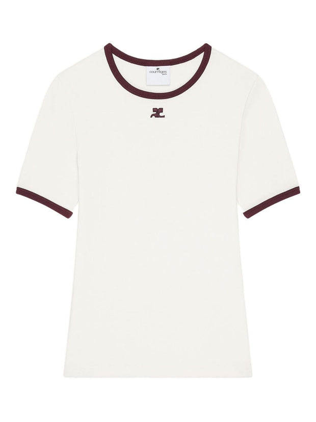 Courreges Logo Cotton T-shirt - White