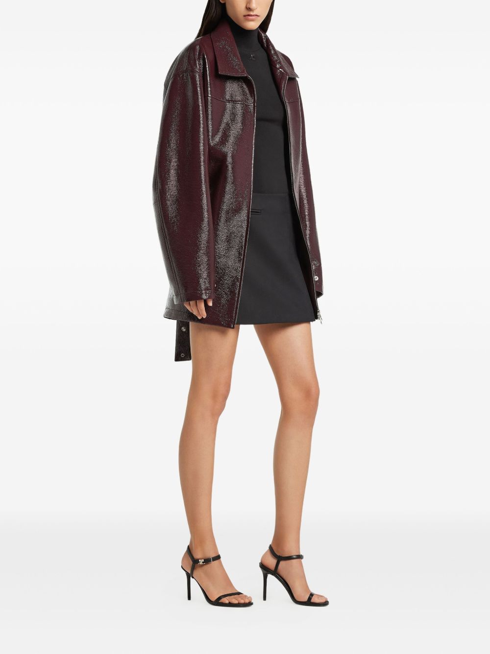 Courreges Vinyl Bomber Jacket - Bordeaux