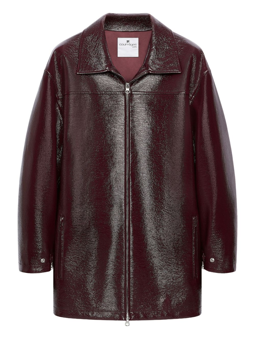 Courreges Vinyl Bomber Jacket - Bordeaux