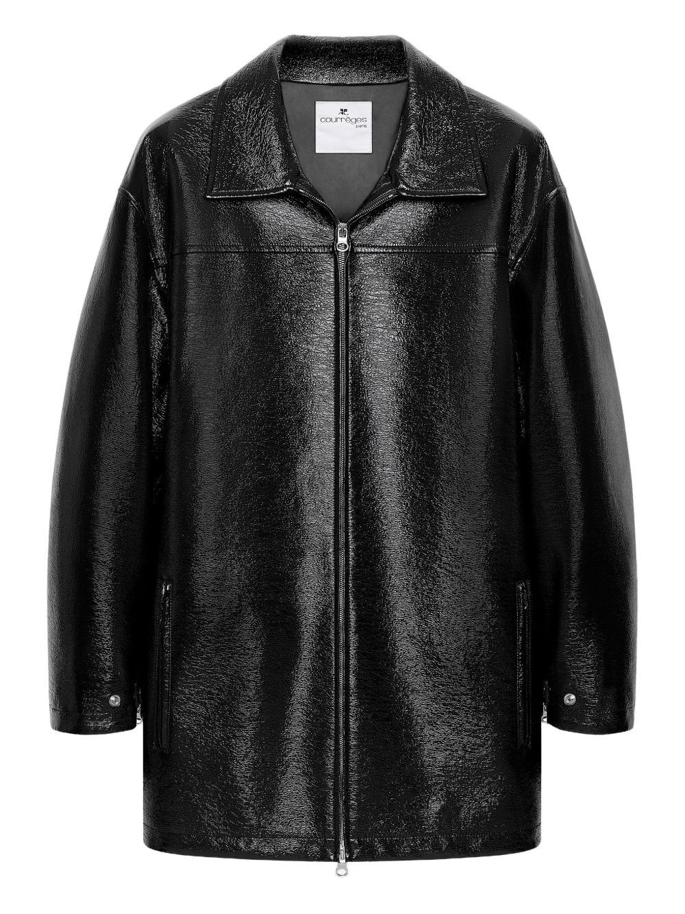 Courreges Vinyl Bomber Jacket - Black