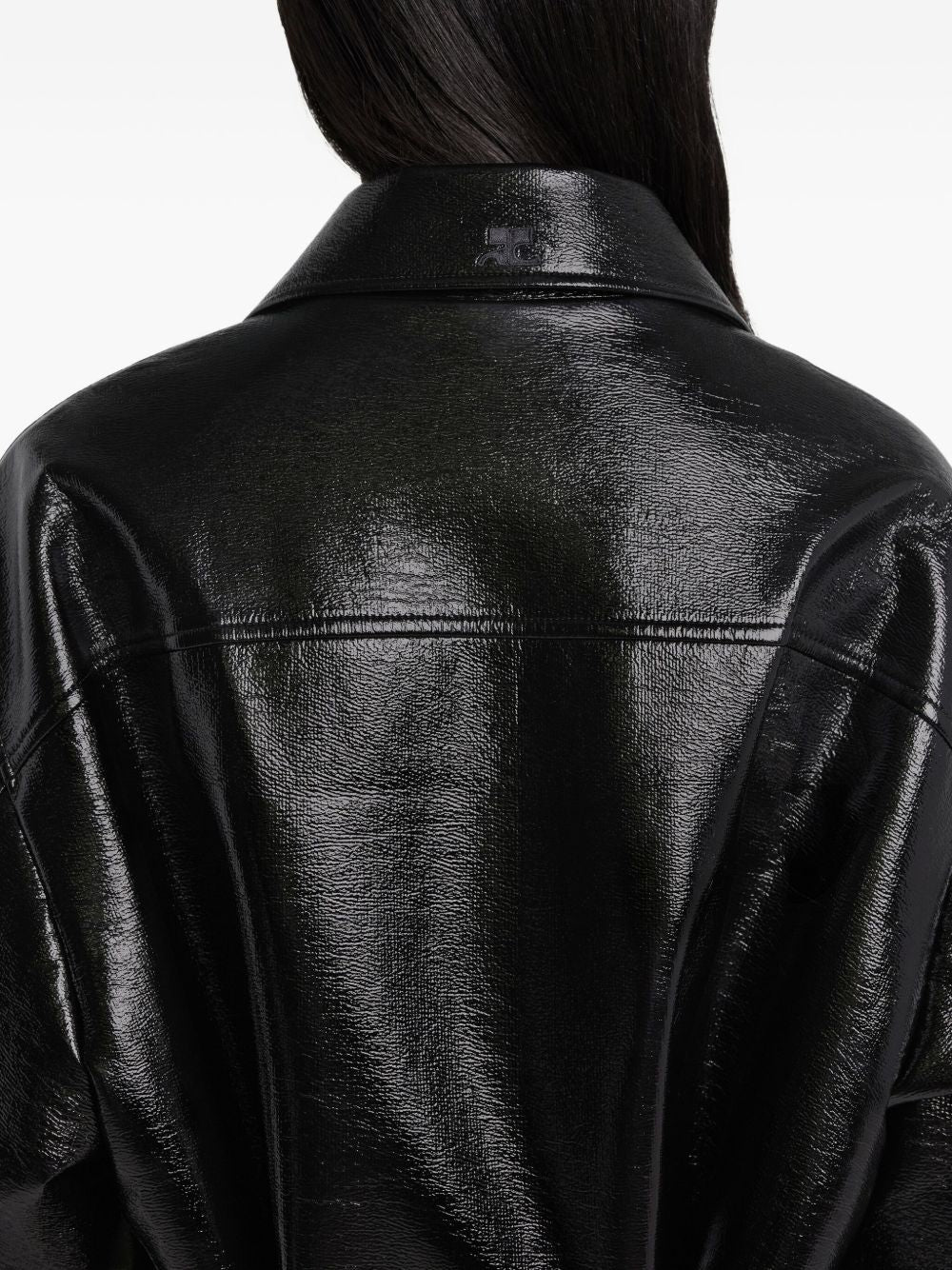 Courreges Vinyl Bomber Jacket - Black