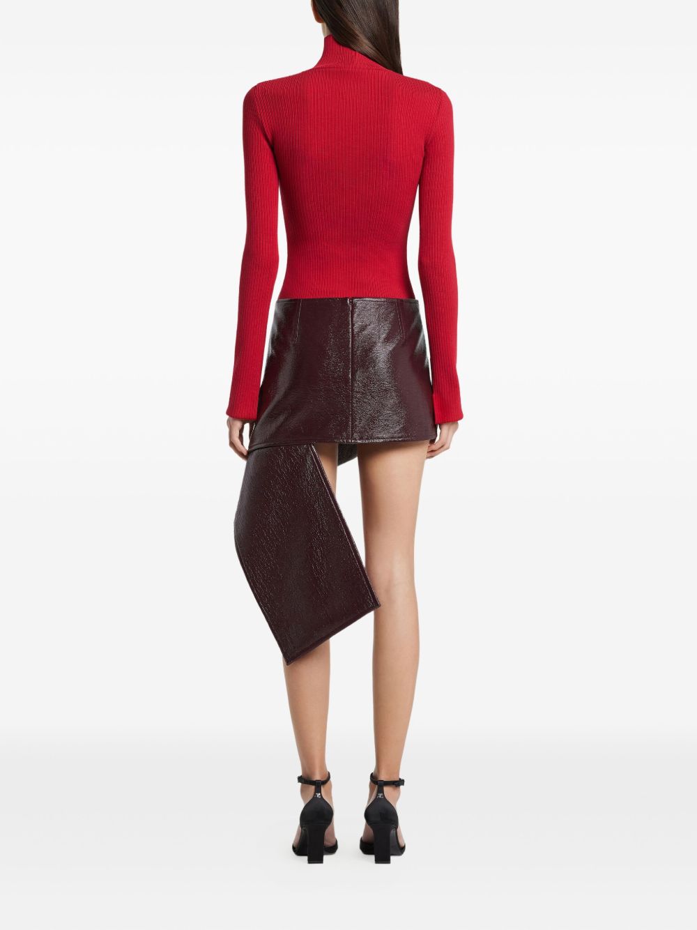 Courreges Vinyl Mini Skirt - Bordeaux
