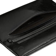 Courreges Cuff Leather Clutch Bag - Black