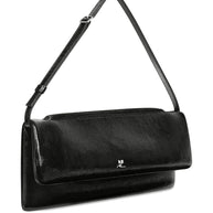 Courreges Cuff Leather Clutch Bag - Black