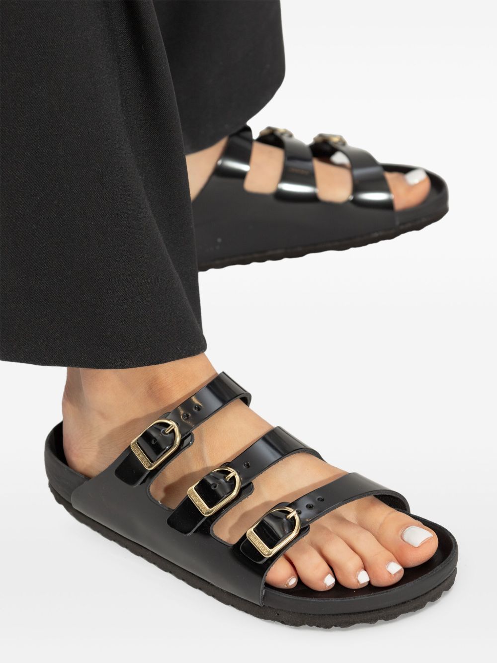 Birkenstock Florida Patent Leather Sandals Black