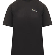 Off White Arrow Glass Flower Cotton T-shirt - Black