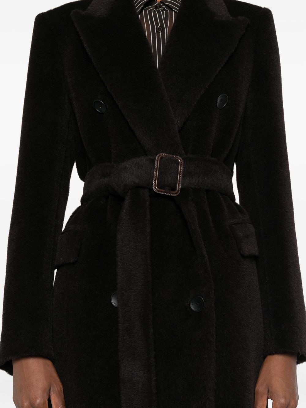 Tagliatore Wool Double-breasted Coat Brown