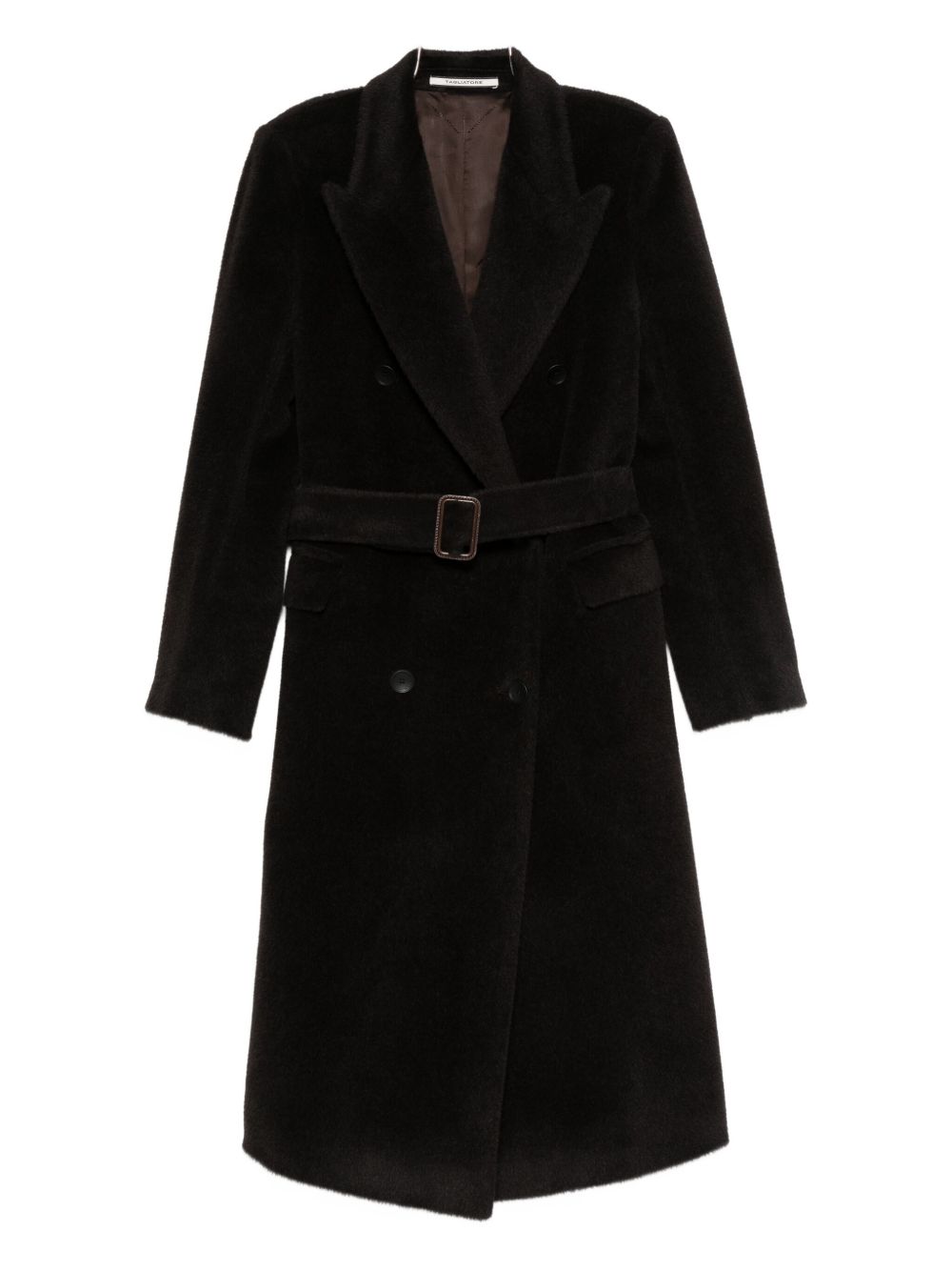 Tagliatore Wool Double-breasted Coat Brown