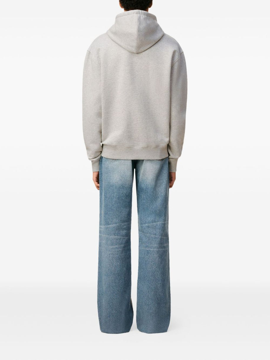 Ami Paris Ami De Coeur Cotton Hoodie - Light Grey
