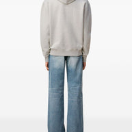 Ami Paris Ami De Coeur Cotton Hoodie - Light Grey