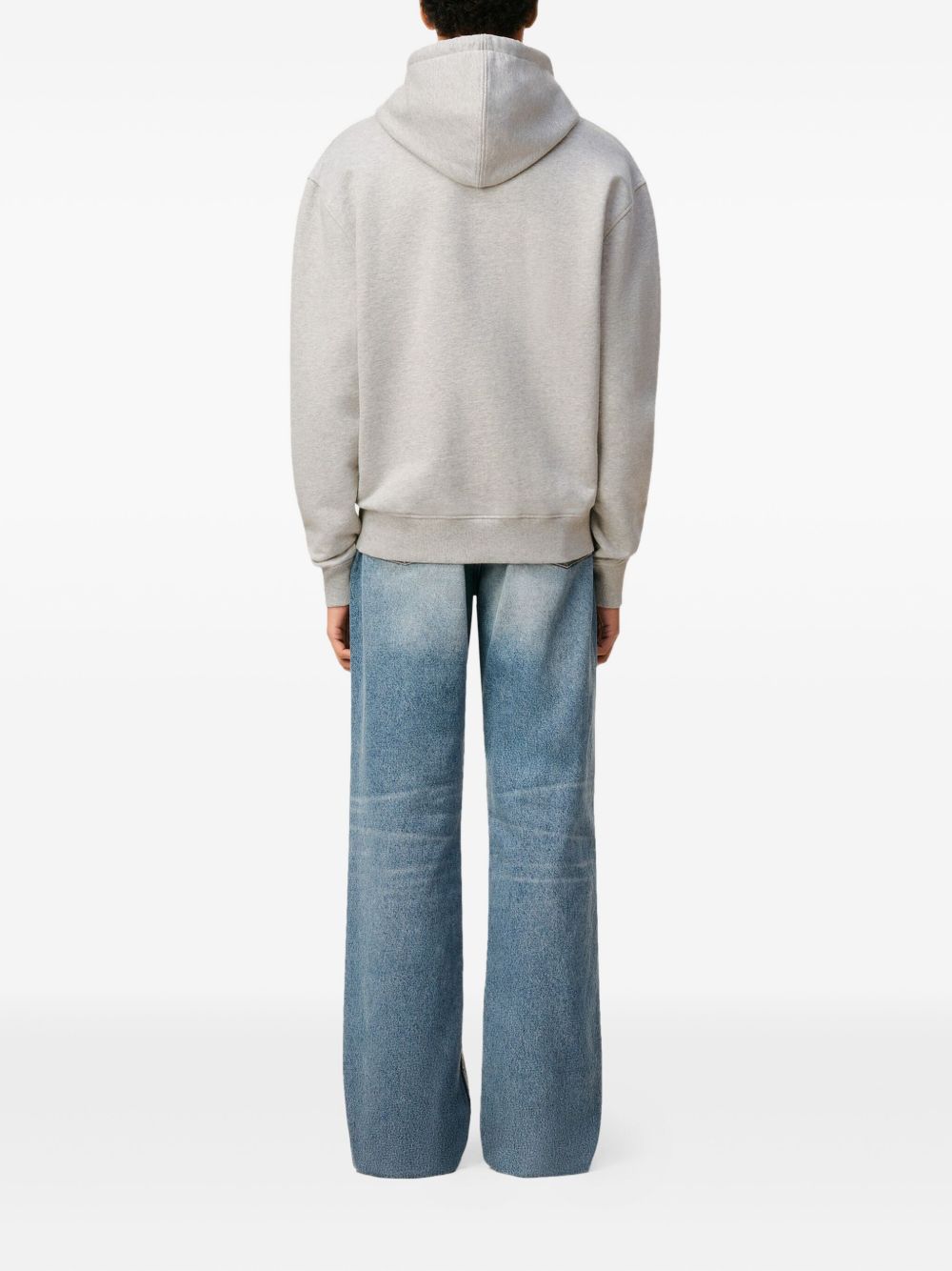 Ami Paris Ami De Coeur Cotton Hoodie - Light Grey
