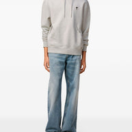 Ami Paris Ami De Coeur Cotton Hoodie - Light Grey