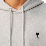 Ami Paris Ami De Coeur Cotton Hoodie - Light Grey