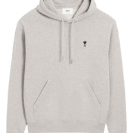 Ami Paris Ami De Coeur Cotton Hoodie - Light Grey