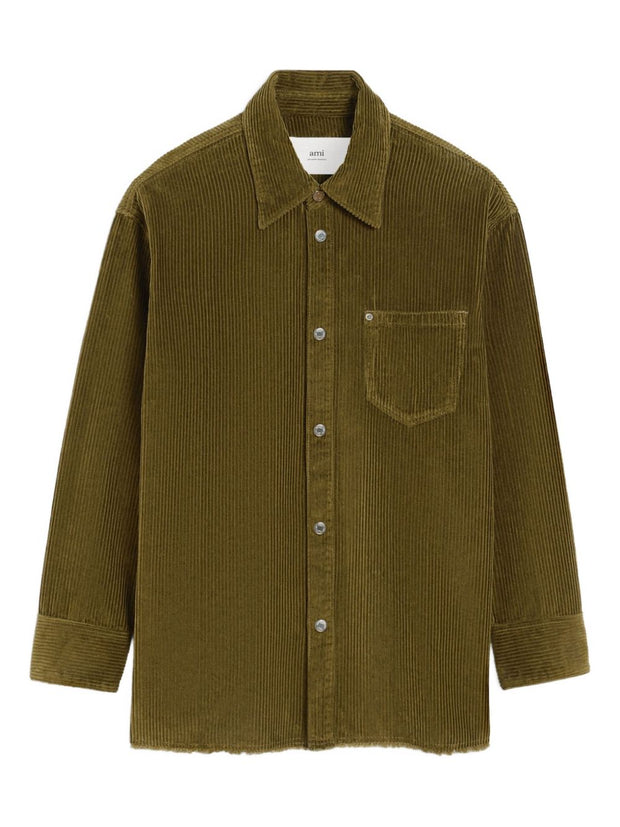 Ami Paris Cotton Overshirt - Brown