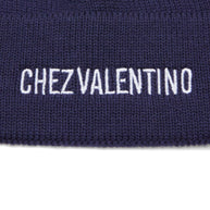 Valentino Garavani Chez Valentino Cotton And Wool Beanie - Blue