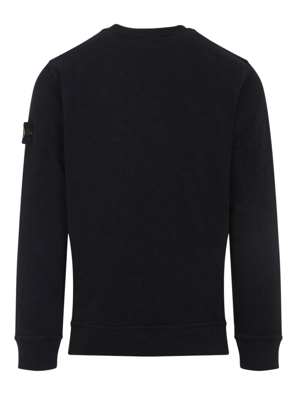 Stone Island Logo Cotton Crewneck Sweatshirt - Black