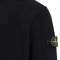 Stone Island Logo Cotton Crewneck Sweatshirt - Black