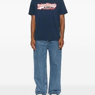 AUTRY X MAISON KITSUNE Logo Cotton T-shirt Blue