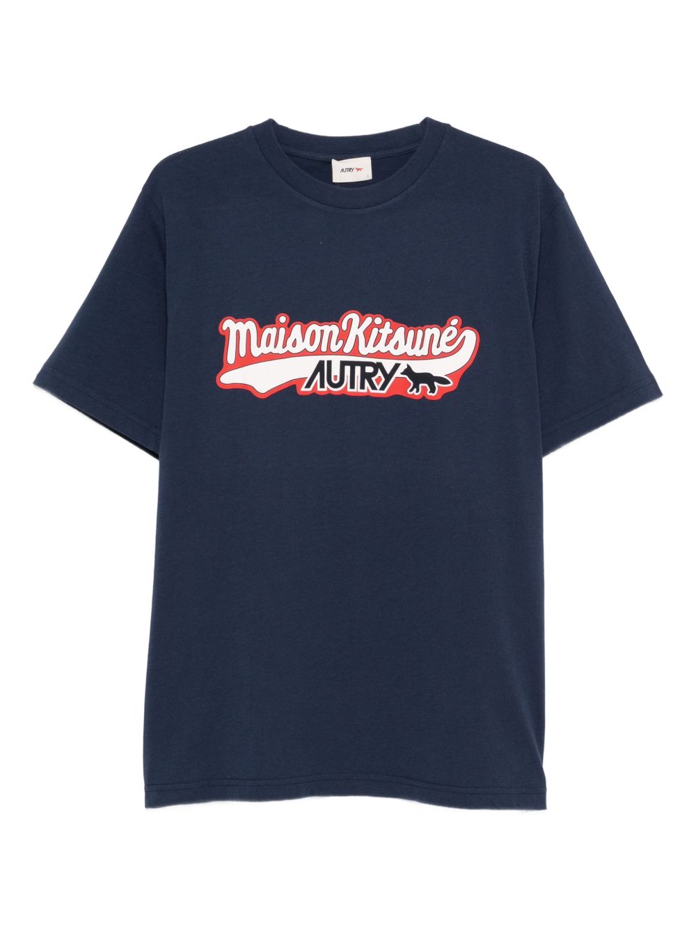 AUTRY X MAISON KITSUNE Logo Cotton T-shirt Blue