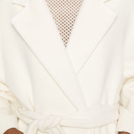 Tagliatore Wool Long Coat Cream