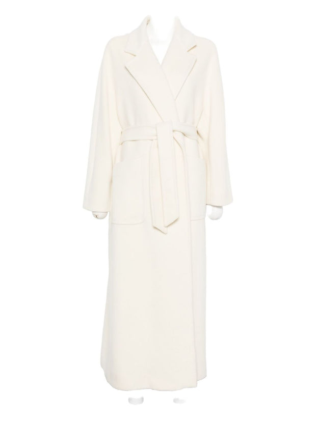 Tagliatore Wool Long Coat Cream