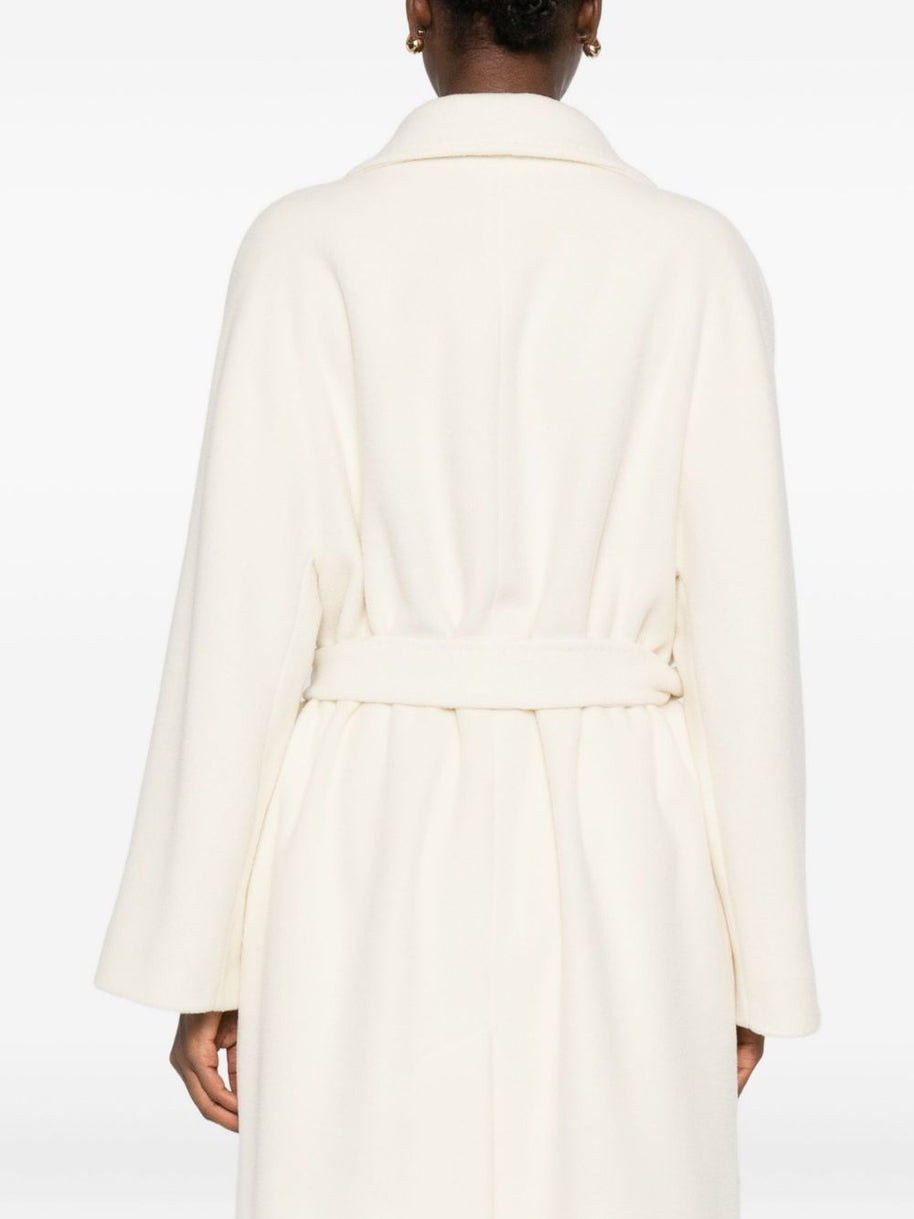 Tagliatore Wool Long Coat Cream