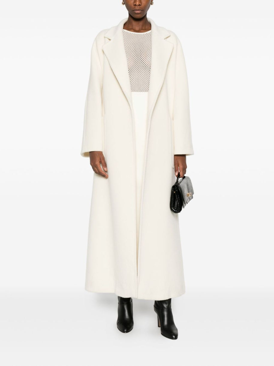Tagliatore Wool Long Coat Cream