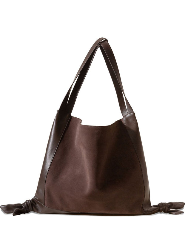 HEREU Suede Leather Shoulder Bag - Brown