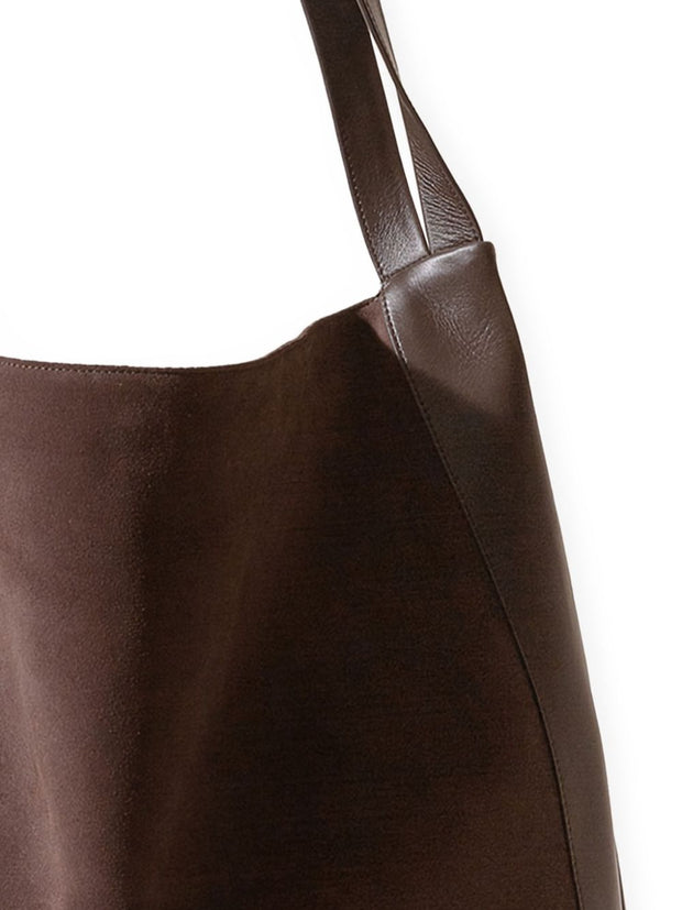 HEREU Suede Leather Shoulder Bag - Brown