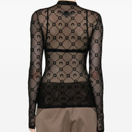 MARINE SERRE Monogram High-neck Top - Black