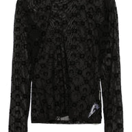 MARINE SERRE Monogram High-neck Top - Black