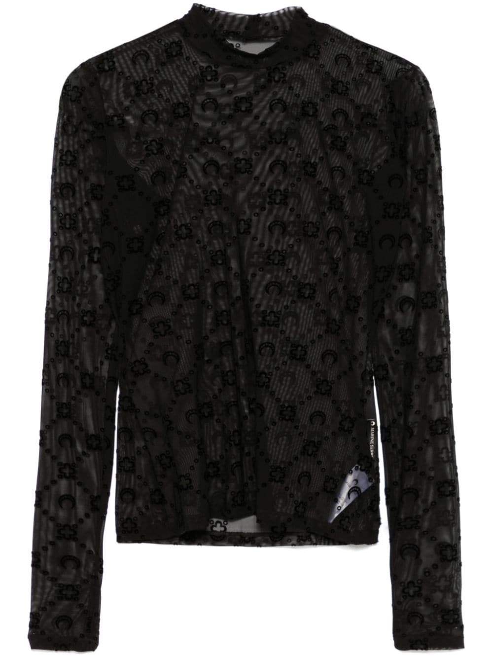 MARINE SERRE Monogram High-neck Top - Black
