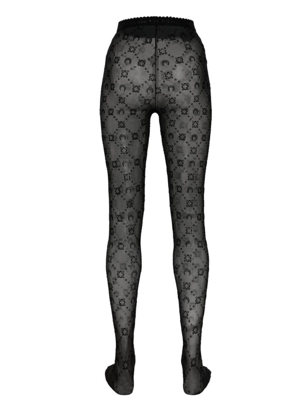 MARINE SERRE Monogram Tights - Black