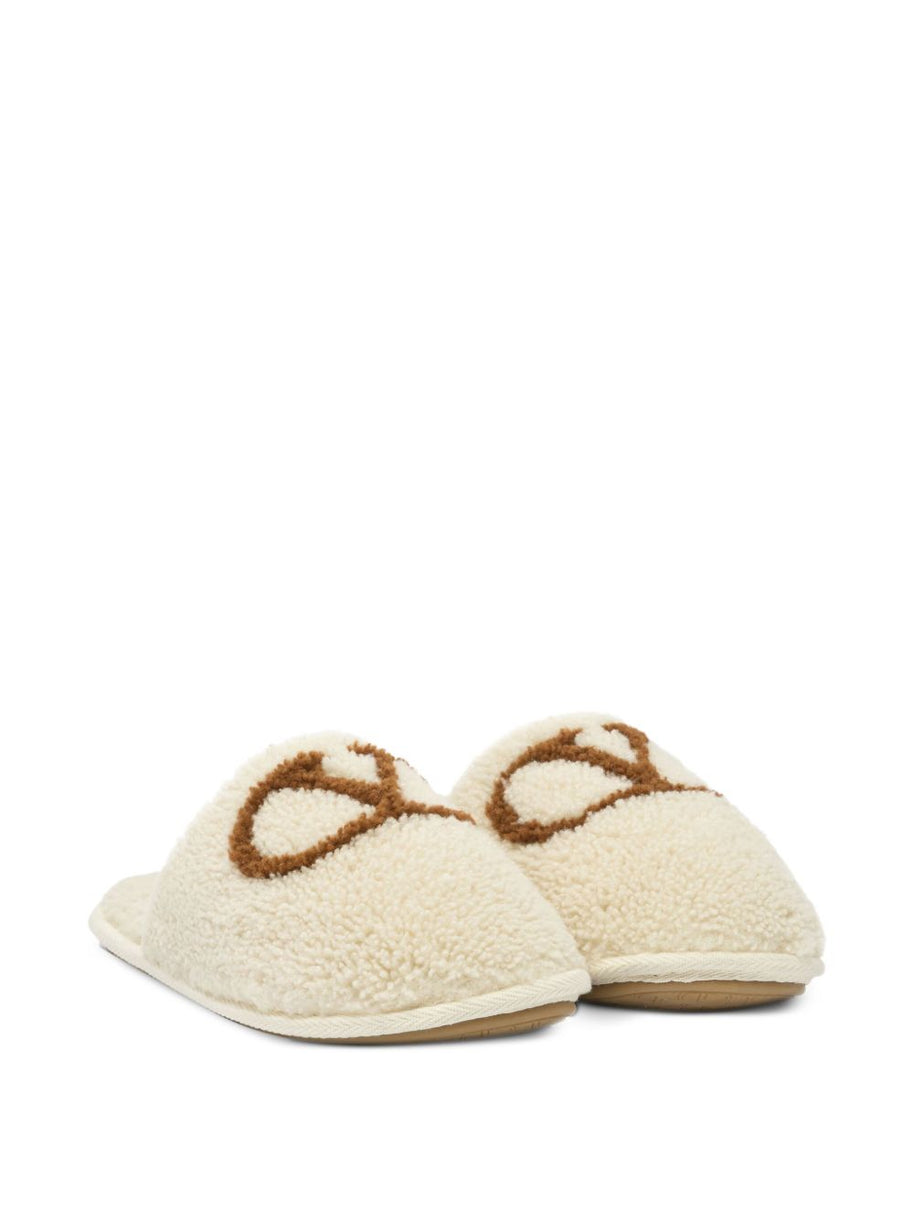 Valentino Garavani VLogo Wool Slippers - White