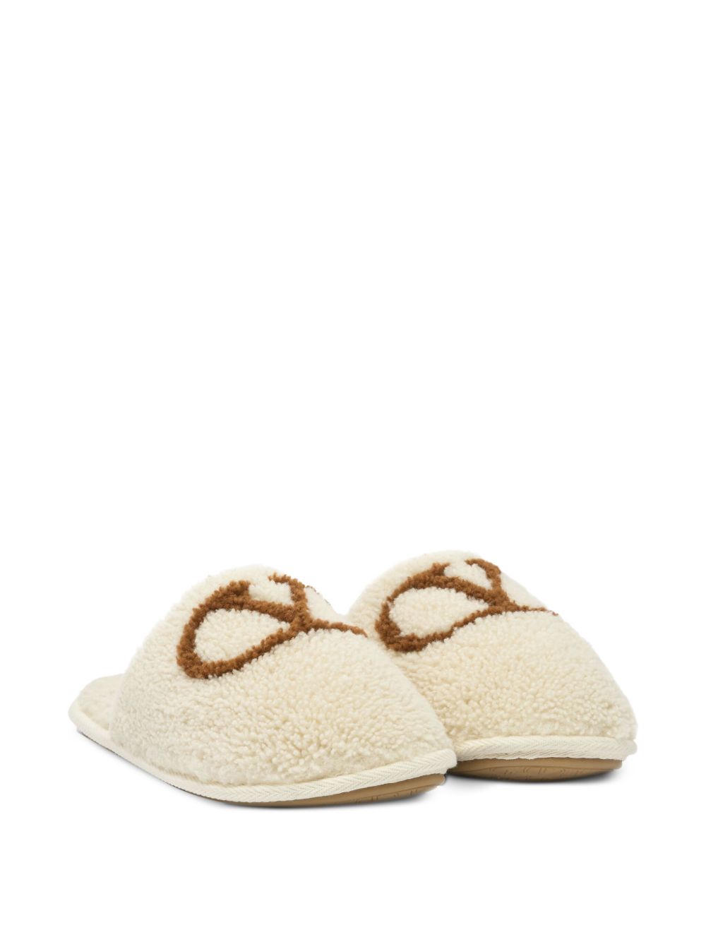 Valentino Garavani VLogo Wool Slippers - White