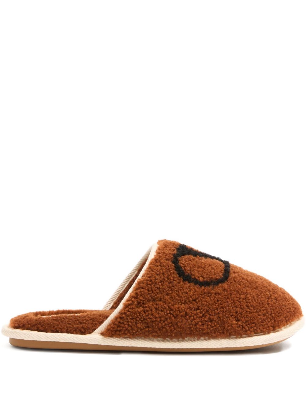 Valentino Garavani VLogo Wool Slippers - Brown